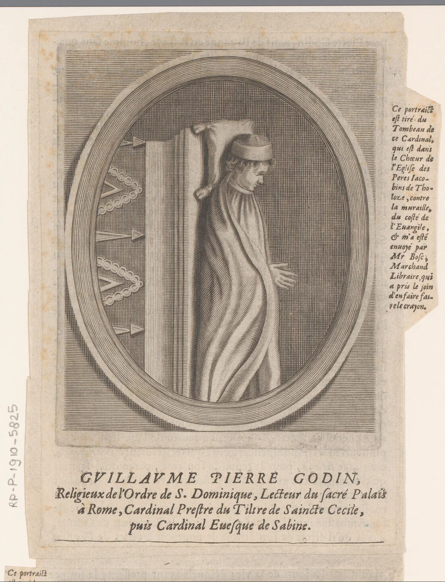 Portret van Guillaume Pierre Godin by Etienne Picart, print, 1660