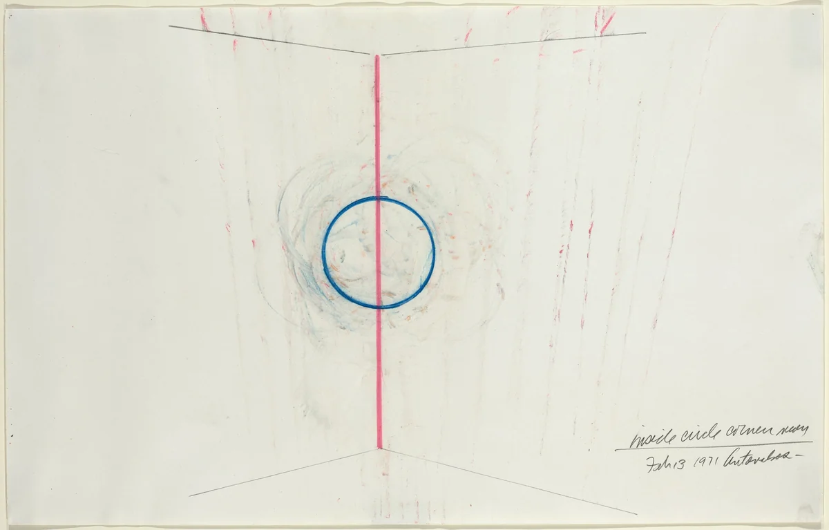 Inside Circle Corner by Stephen Antonakos, drawing, 1971