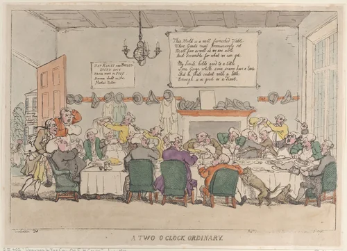 A Two O'Clock Ordinary by Thomas Rowlandson, print, 1811