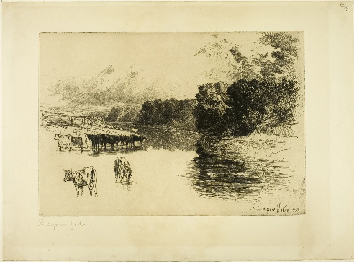 A Lancashire River by Francis Seymour-Haden, print, 1881