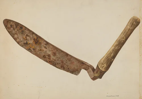 Hay Knife by Alfonso Moreno, index of american design, 1938