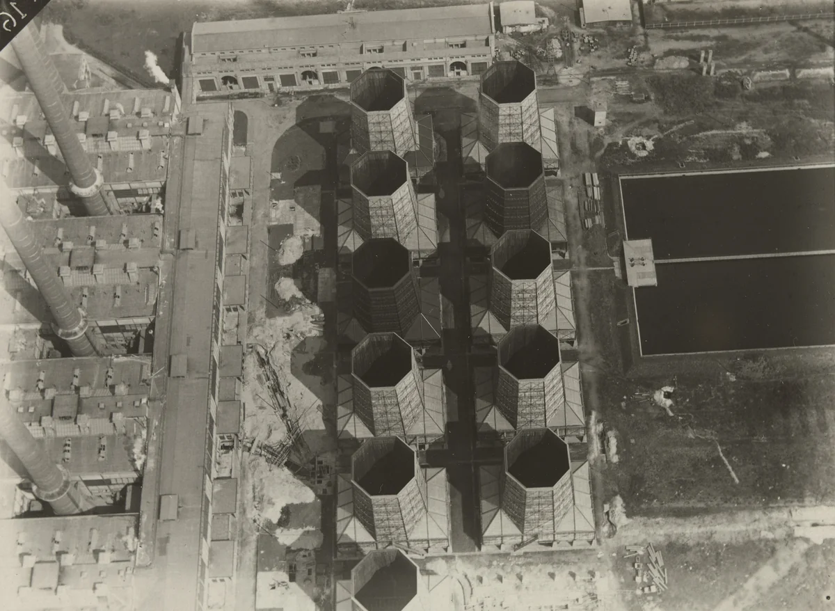 Lines of Modern Industry: Cooling Tower by Robert Petschow, photograph, 1920