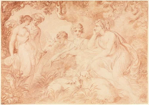 Shepherds and Shepherdesses by Conrad Martin Metz, drawing, 1789
