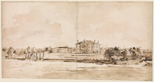 The Villa Loredan, near Treviso by Francesco Guardi, drawing, 1773-1783