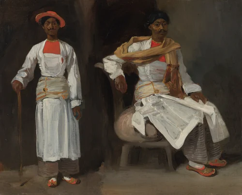 Two Studies of an Indian from Calcutta, Seated and Standing by Eugène Delacroix, painting, 1823-1824