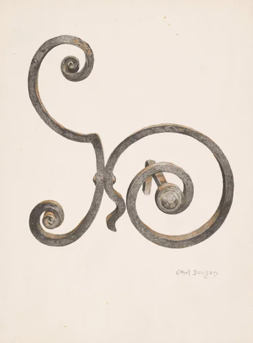 Andirons by Ethel Dougan, index of american design, 1939
