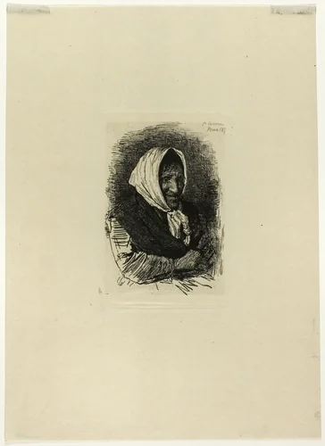 Old Woman Facing Right by Antonio Piccinni, print, 1874