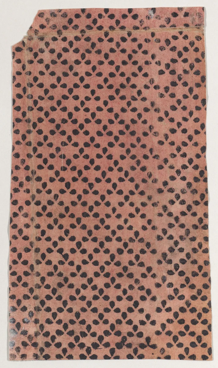Sheet with overall pattern of dots in triangular shapes by anonymous, print, 1800-1900