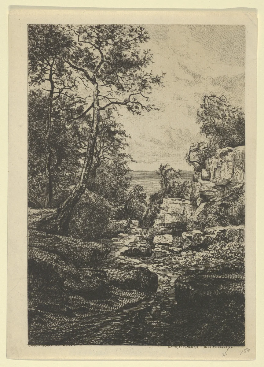 Sentier du Tambourin, Ile de Noirmoutier by Tancrède Abraham, print, 1836-1895