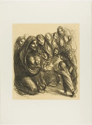 For the Daughters of Soldiers Killed on the Field of Honor, plate thirteen from Actualités by Théophile Alexandre Steinlen, print, 1915