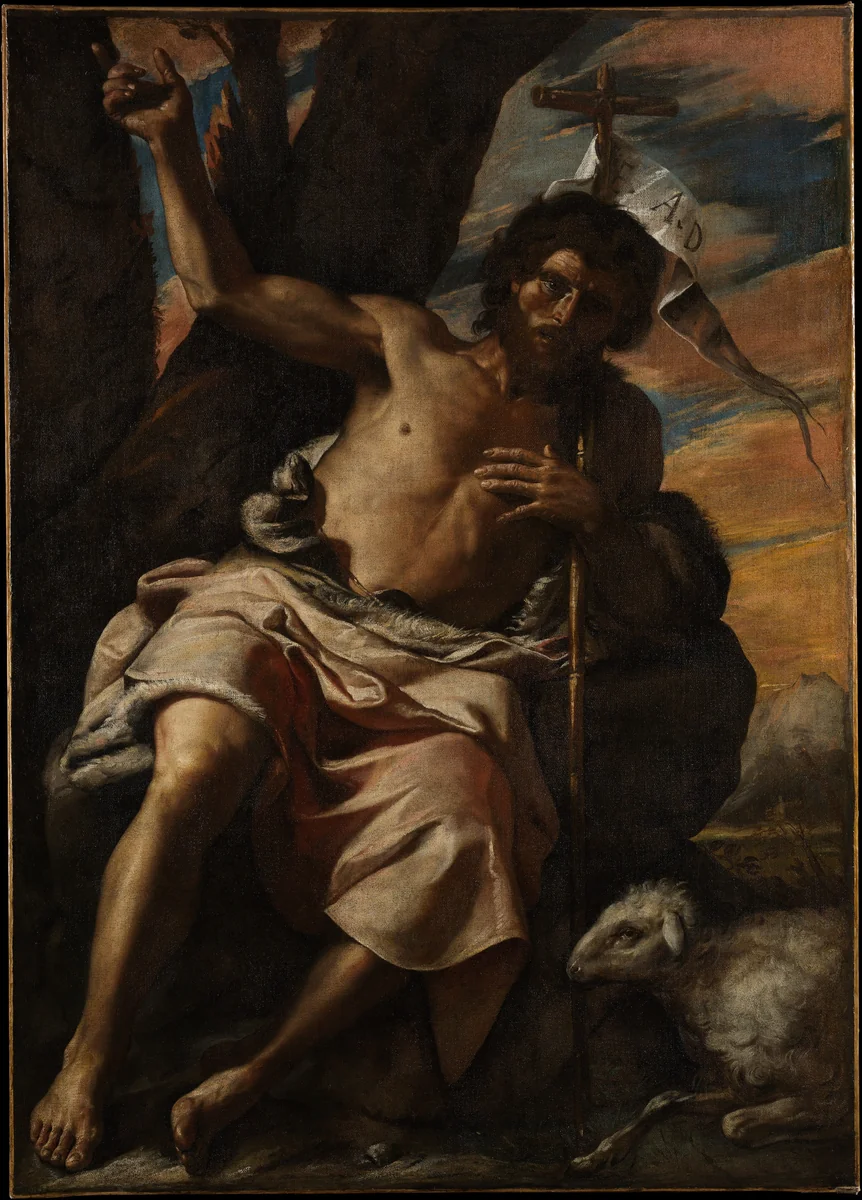 Saint John the Baptist Preaching by Mattia Preti, painting, 1645-1655