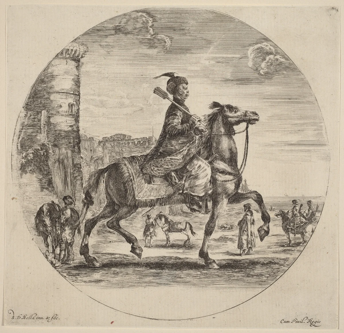 Polish Cavalier by Stefano della Bella, print, 1610-1664