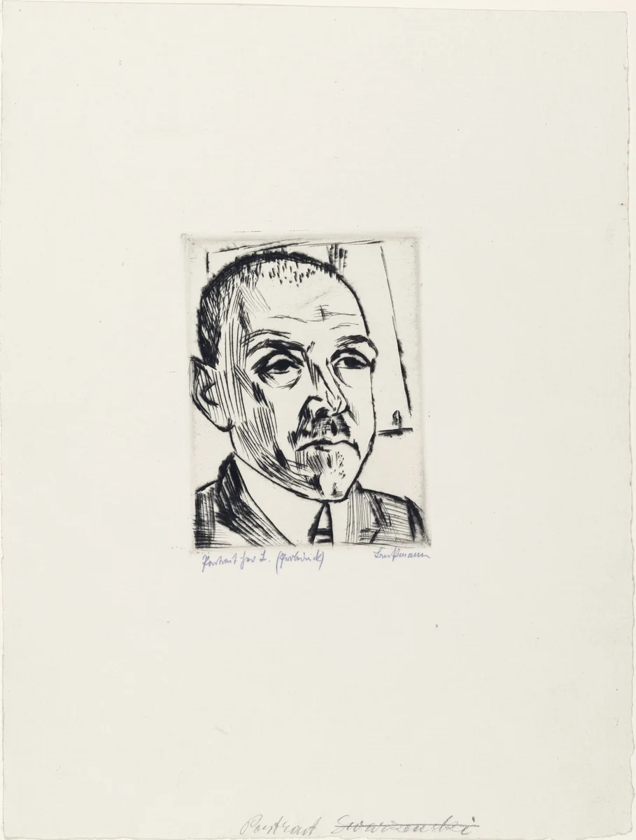 Portrait of Mr. Loeb (Bildnis Herr Loeb) by Max Beckmann, print, 1922