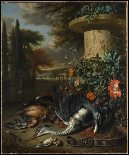 Gamepiece with a Dead Heron by Jan Weenix, painting, 1695