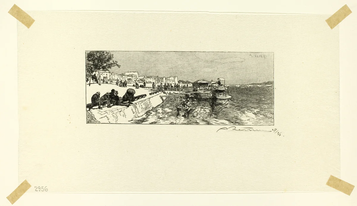 Bercy Wharf, plate two from Le Long de la Seine et des Boulevards by Louis Auguste Lepère, print, 1890