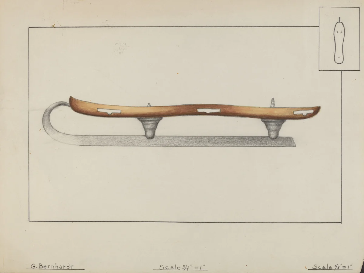 Ice Skate by Gerald Bernhardt, index of american design, 1936