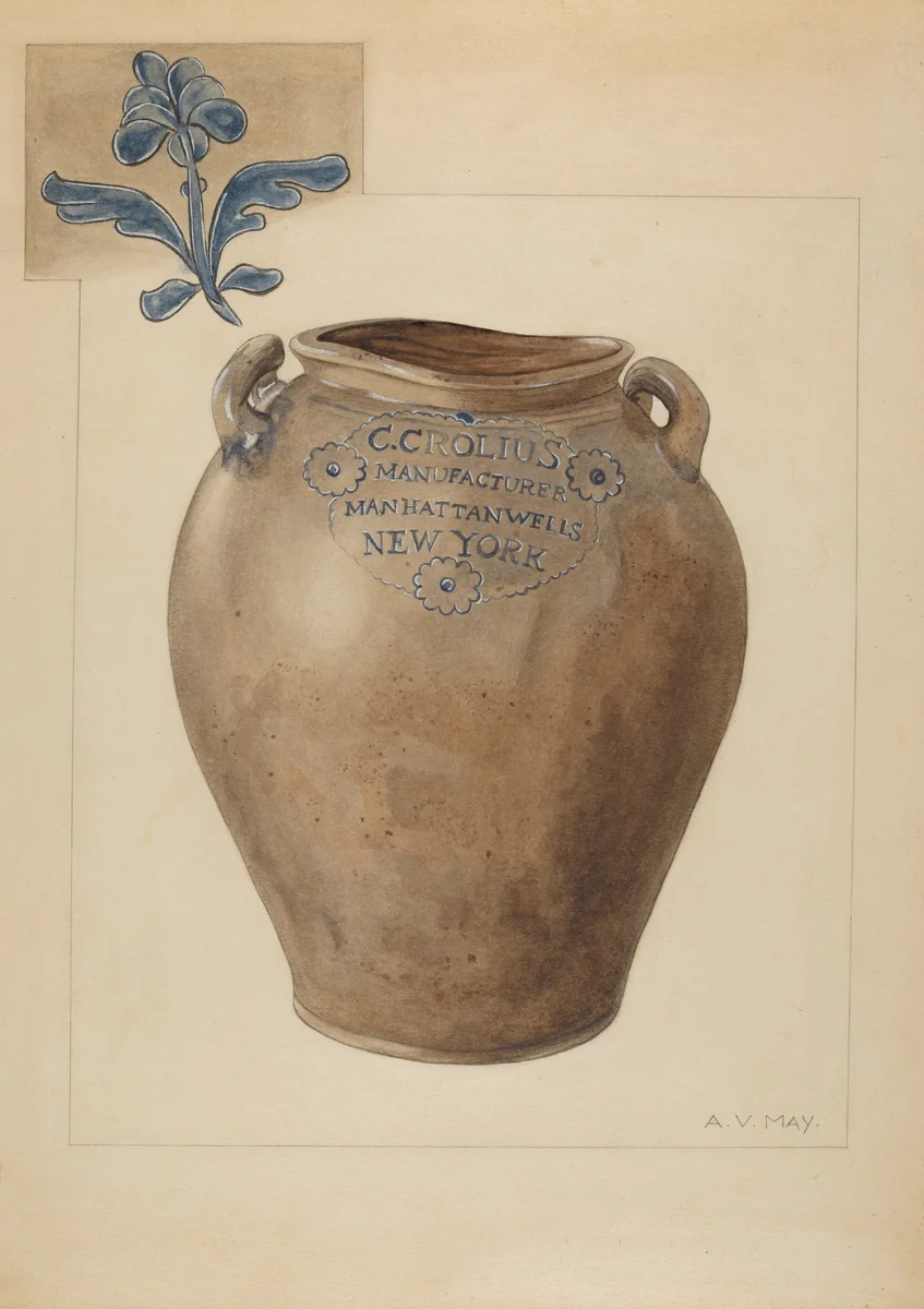 Crock by Ada V. May, index of american design, 1937