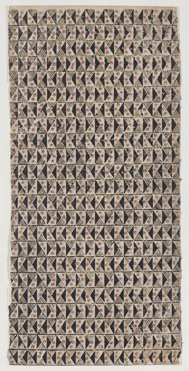Sheet with pattern of triangles by anonymous, print, 1800-1900