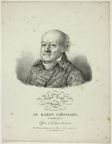 Portrait of Jean-Nicolas, Baron Corvisart by Jules Boilly, print, 1822