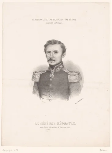 Portret van generaal Régnault by anonymous, print, 1848-1850