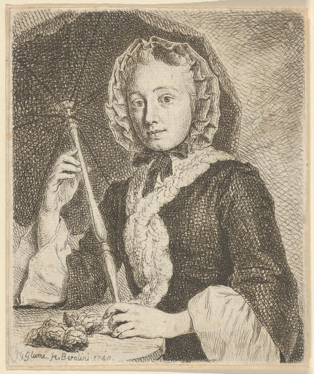 The Artist's Sister-in-Law by Johann Gottlieb Glume, print, 1740