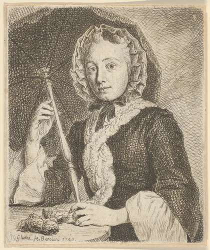 The Artist's Sister-in-Law by Johann Gottlieb Glume, print, 1740
