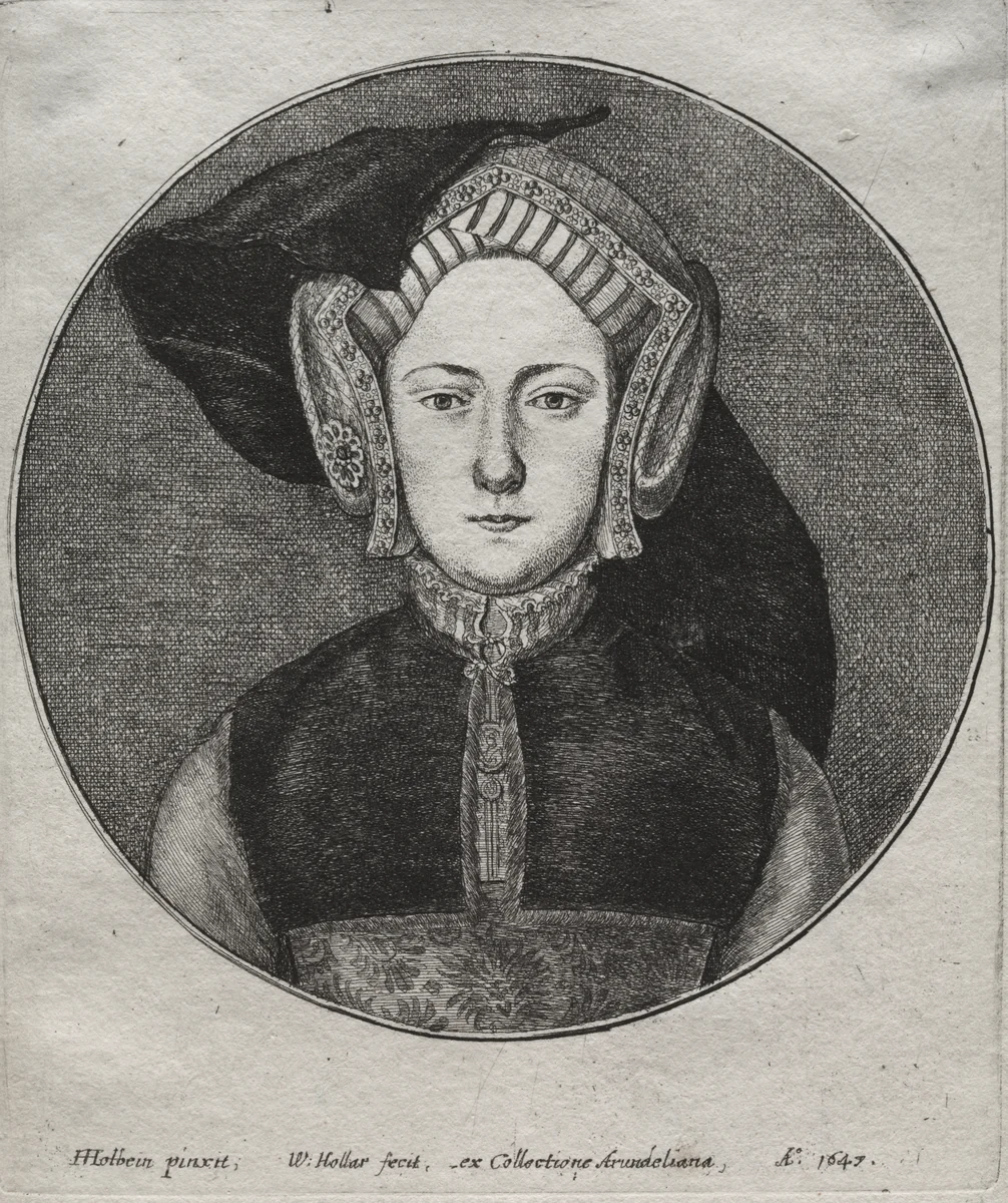 Catherine of Aragon by Wenceslaus Hollar, print, 1647