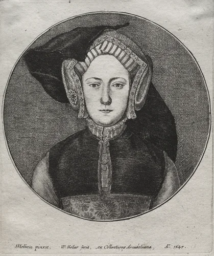 Catherine of Aragon by Wenceslaus Hollar, print, 1647
