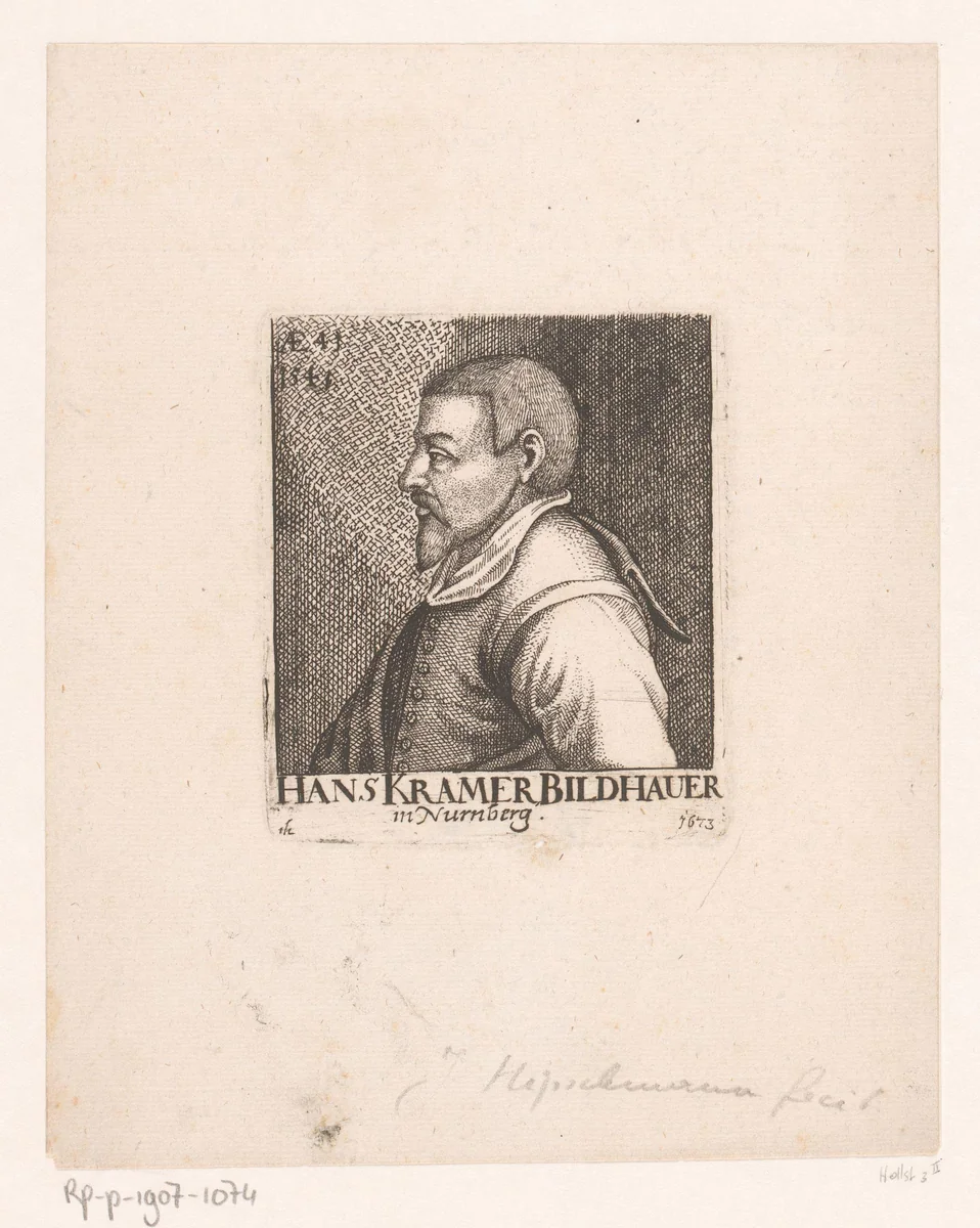Portret van Hans Kremer op 41-jarige leeftijd by Johan Philipp Jakob Hipschmann, print, 1673