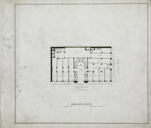 Ashland Block, Chicago, Illinois, Floor Plans by D.H. Burnham & Company, drawing, 1892