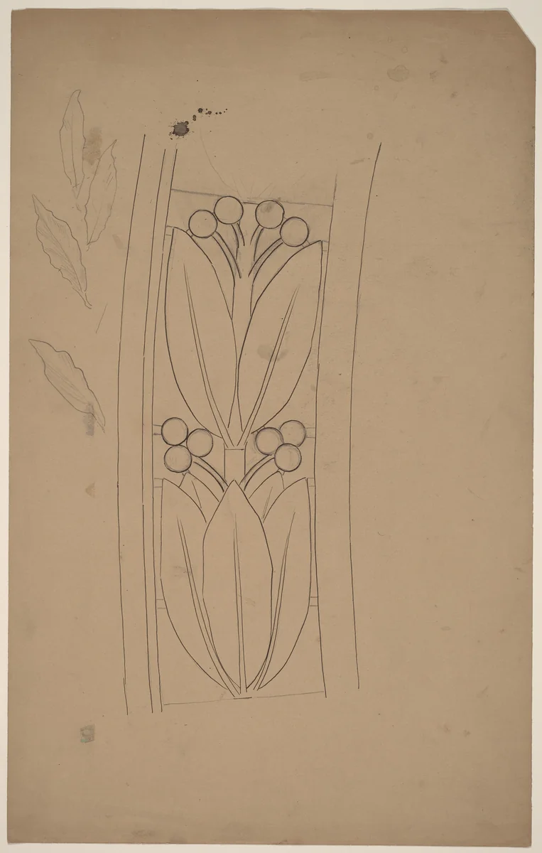 Study for a Border Design by Charles Sprague Pearce, drawing, 1890-1897