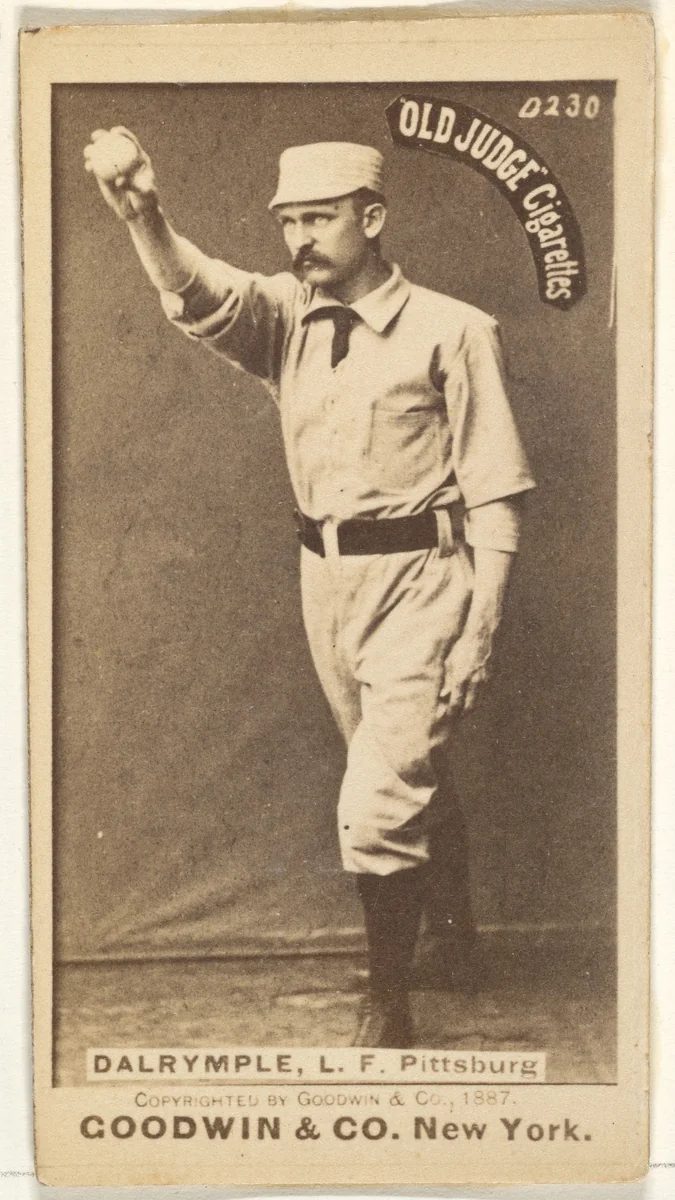 Abner Frank Dalrymple, Left Field, Pittsburgh, from the Old Judge series (N172) for Old Judge Cigarettes by Goodwin & Company, photograph, 1887