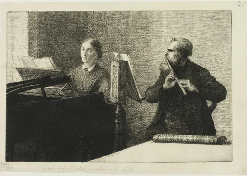 A Piece by Schumann by Henri Fantin-Latour, print, 1864