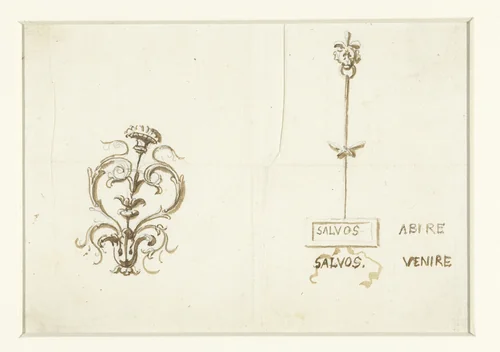 Antiek ornament by Etienne de Lavallée-Poussin, drawing, 1762-1777