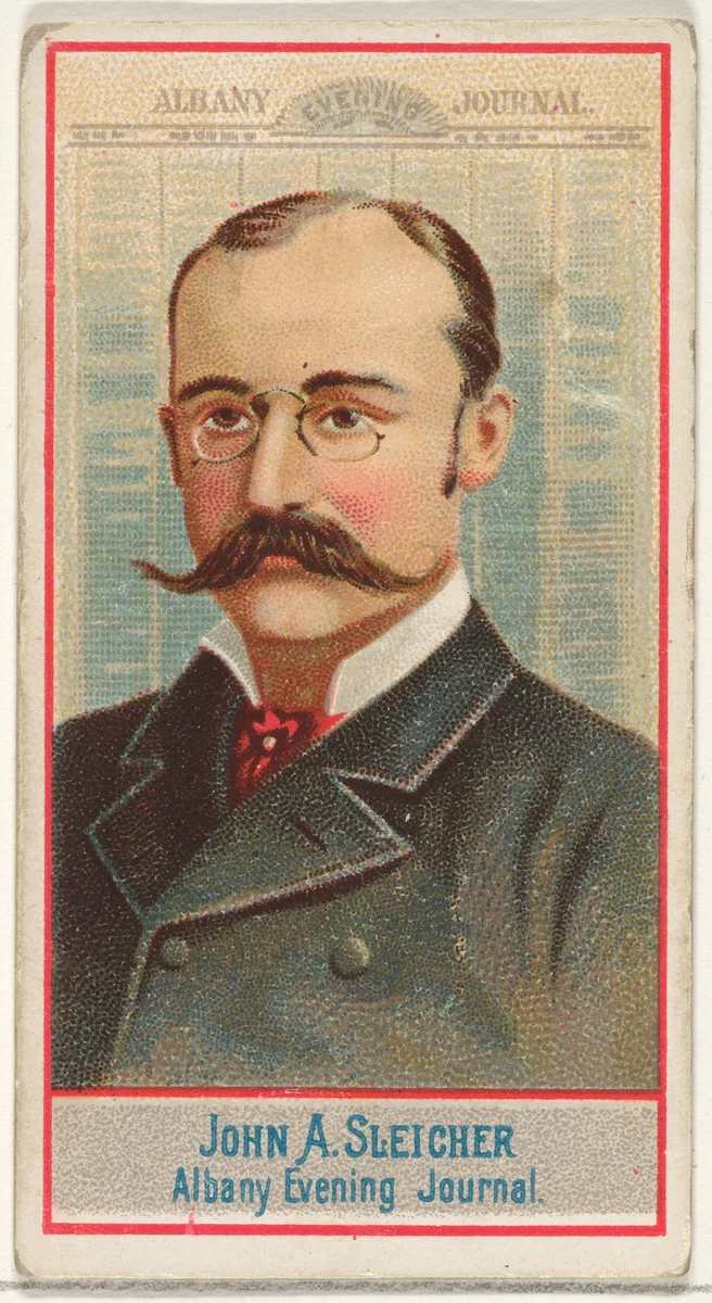 John A. Sleicher, Albany Evening Journal, from the American Editors series (N1) for Allen & Ginter Cigarettes Brands by Allen & Ginter, print, 1887