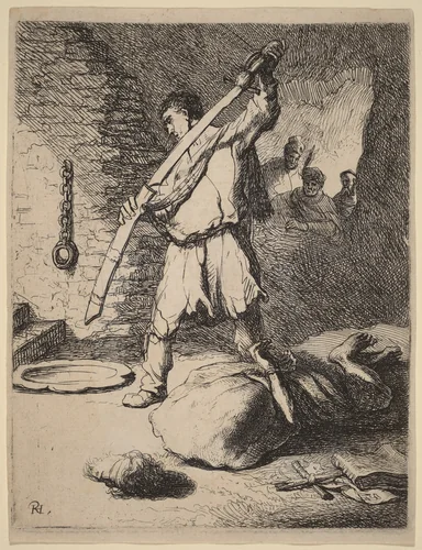 Beheading of John the Baptist by Rembrandt van Rijn, print, 1627