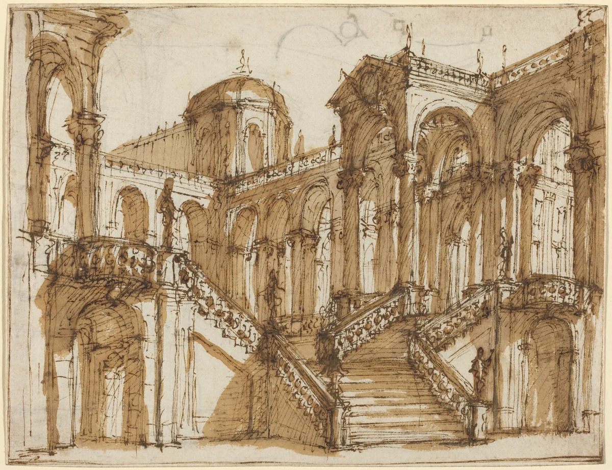 Stage Design by Mauro Antonio Tesi, drawing, 1755