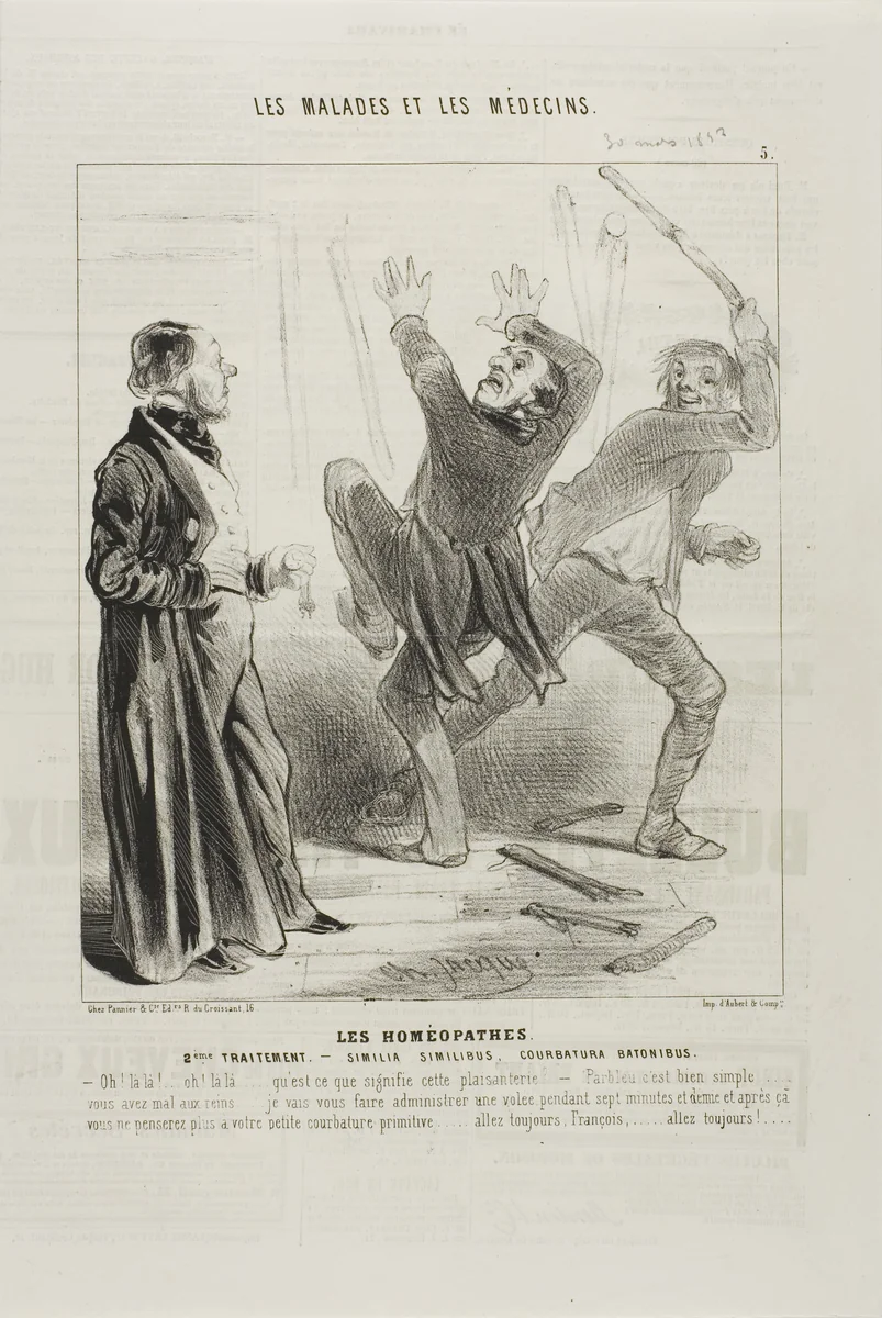 The Homeopaths: Second Treatment (plate 5) by Charles-Émile Jacque, print, 1843