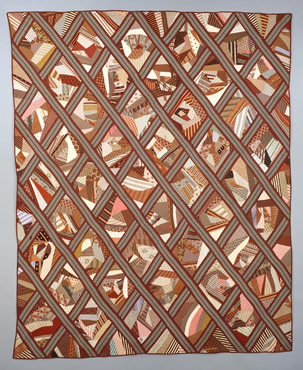 Quilt, Contained Crazy pattern by Nancy Doughty, artwork, 1872