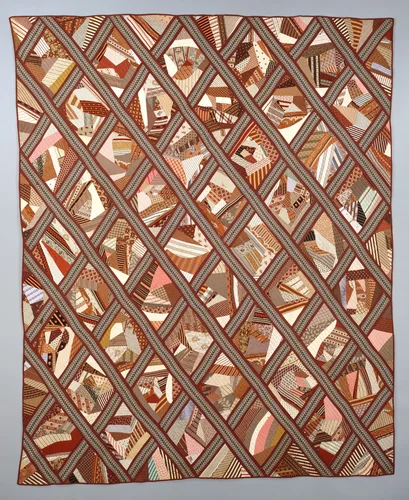 Quilt, Contained Crazy pattern by Nancy Doughty, artwork, 1872