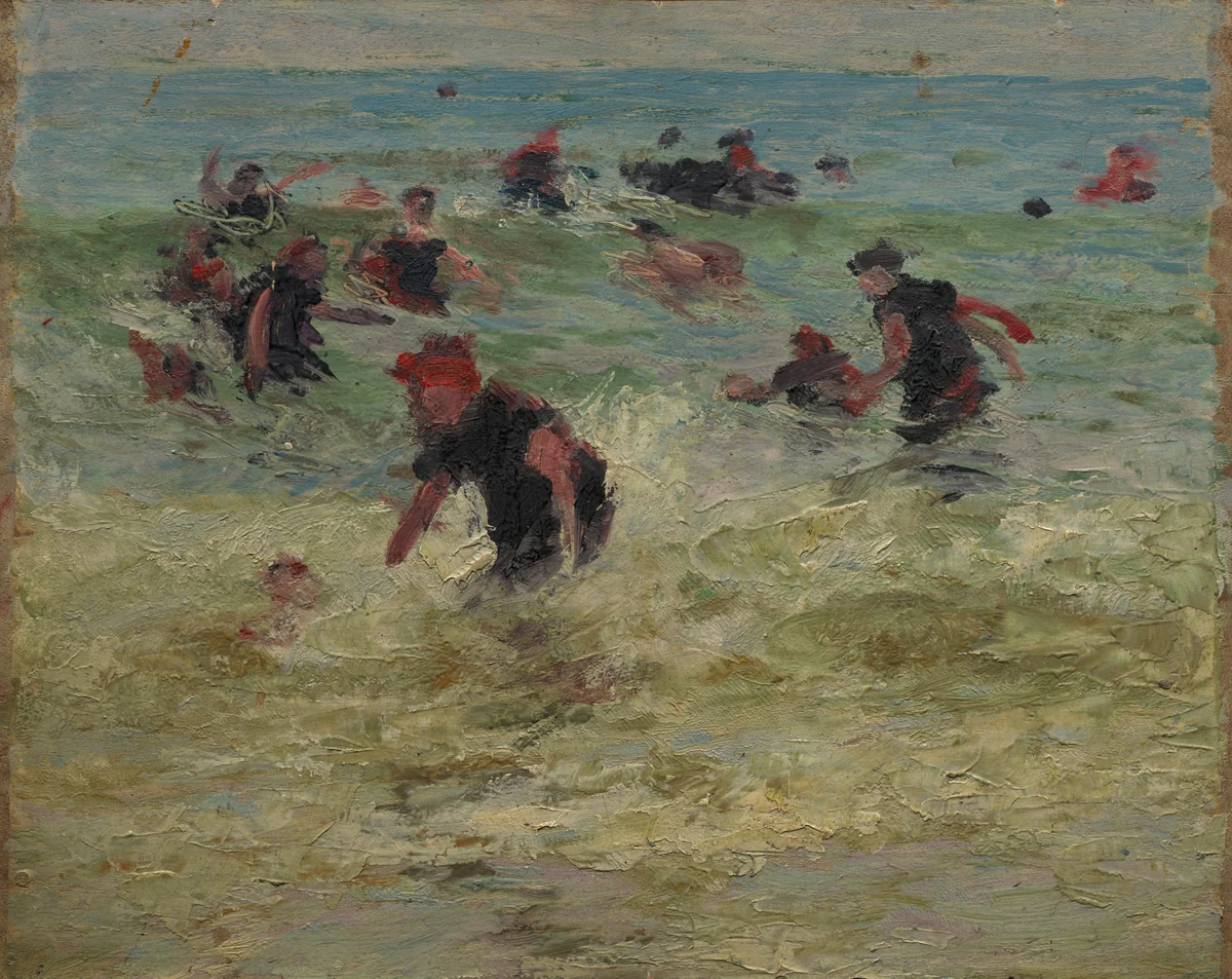 Beach Study (verso) by Edward H. Potthast, painting, 1905-1915
