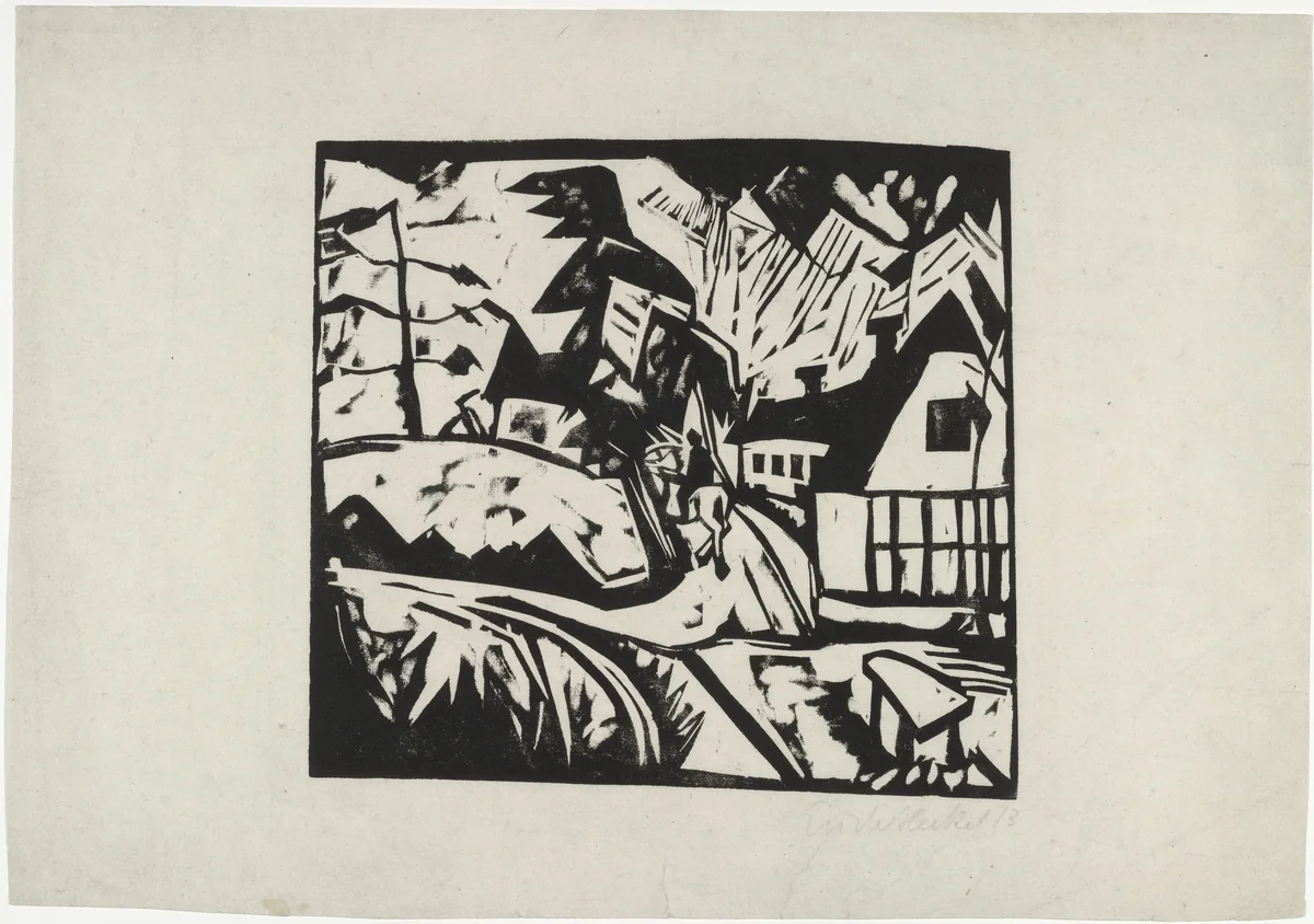 Alsen Landscape (Landschaft auf Alsen) by Erich Heckel, print, 1913
