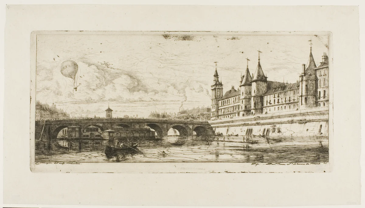Pont-au-Change, Paris by Charles Meryon, print, 1854