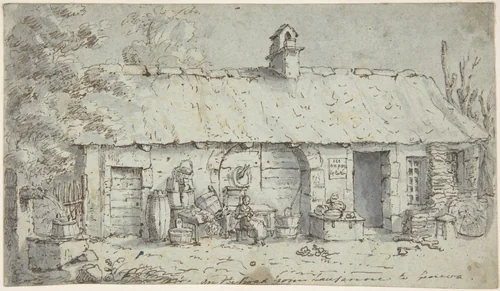 Cottage on the Road from Lausanne to Geneva by Joseph Farington, drawing, 1795-1805