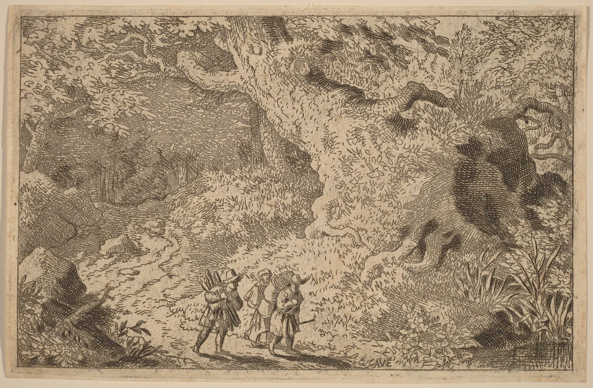 A Thick Forest by Allart van Everdingen, print, 1645-1656