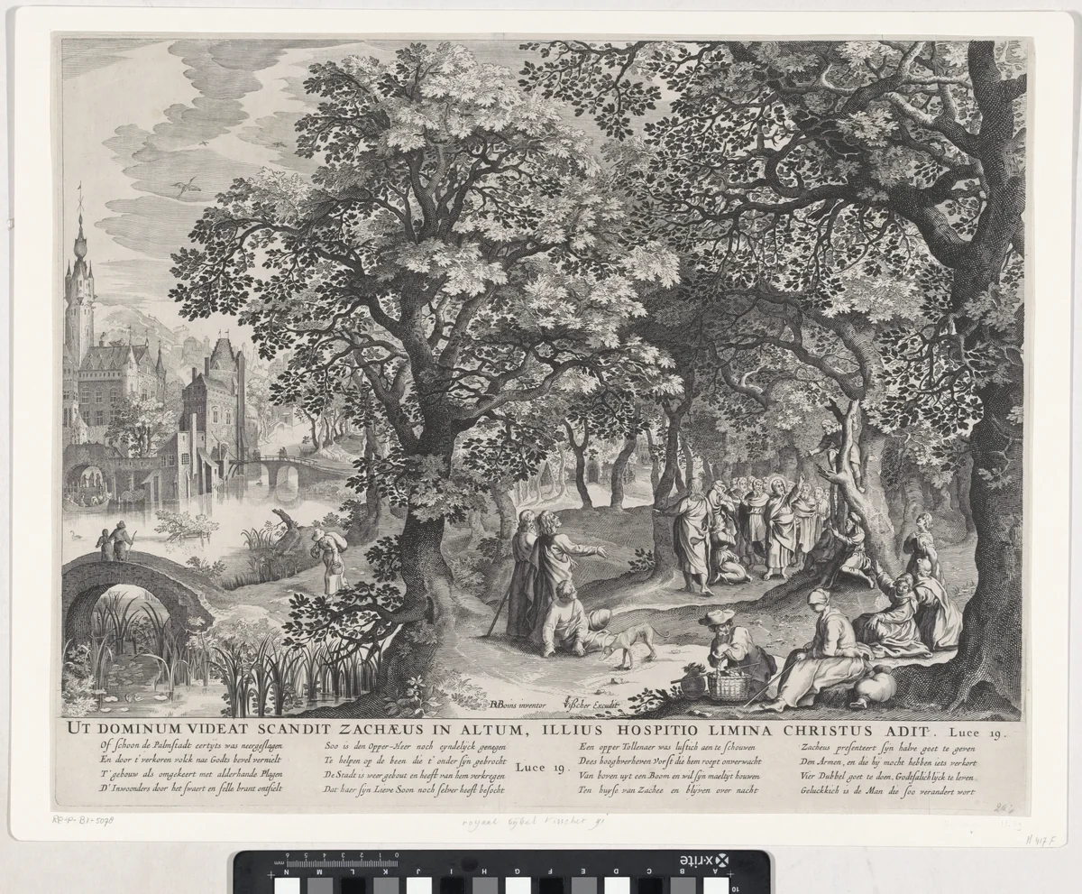 Roeping van Zacheüs by anonymous, print, 1630-1652