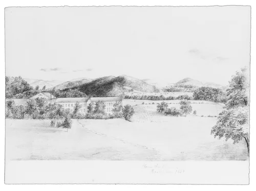 View of Brattleboro, Vermont by John Cheney, artwork, 1854