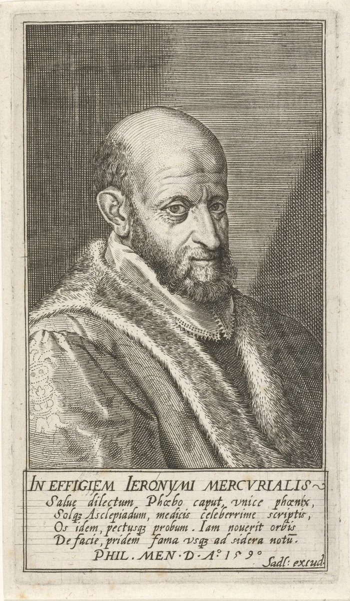 Portret van Girolamo Mercuriale by Unknown, print, 1590