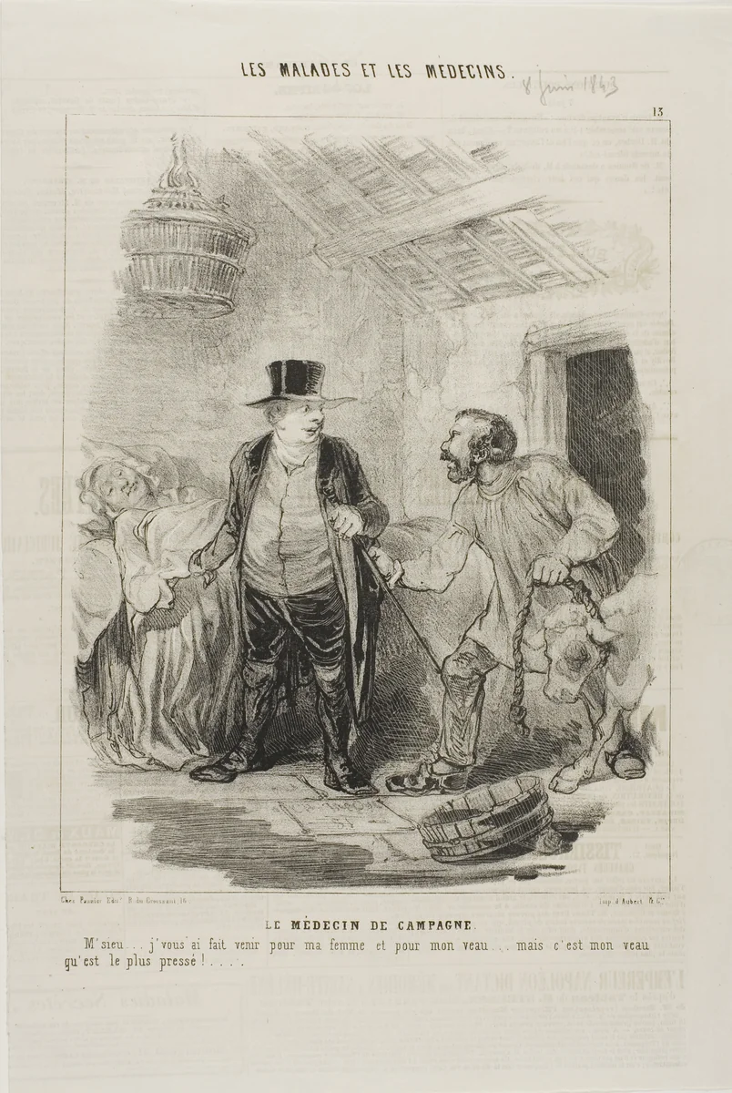 The Country Doctor (plate 13) by Charles-Émile Jacque, print, 1843