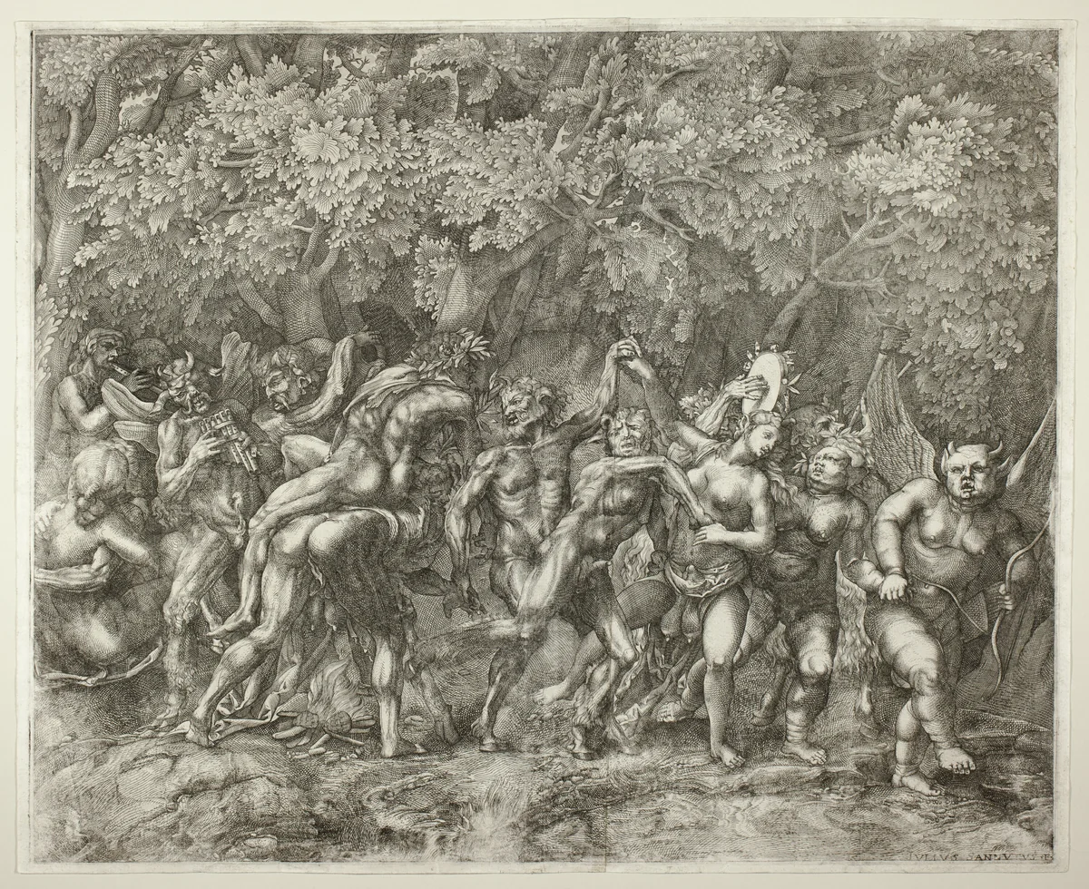 Bacchanal by Giulio Sanuto, print, 1545-1560